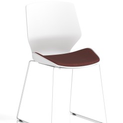 Florence Sled White Frame Fabric Seat Visitor Chair - image 10