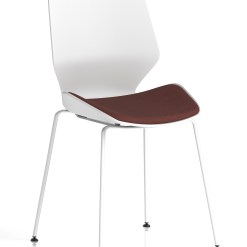Florence White Frame Fabric Seat Visitor Chair