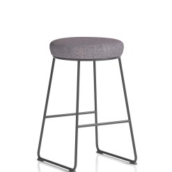 Turin Black Frame Fabric Seat Stool Chair - image 10