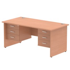 Impulse 1600mm Panel End Straight Desk With Two Fixed Pedestal - image 8