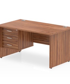 Impulse 1400mm Panel End Straight Desk With Single Fixed Pedestal