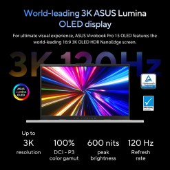 ASUS Vivobook Pro 15 OLED N6506MV-MA026W Intel Core Ultra 9 185H Laptop 39.6 cm (15.6