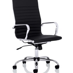 Nola Black Leather Executive Office Chair with Arms - image 2