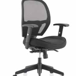 Denver High Mesh Back Black Task Operator Office Chair with Arms - image 2
