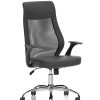 Baye High Mesh Back Task Operator Black Leather Office Chair with Arms