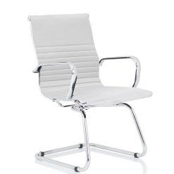 Nola Black Leather Cantilever Visitor Chair with Arms - image 2