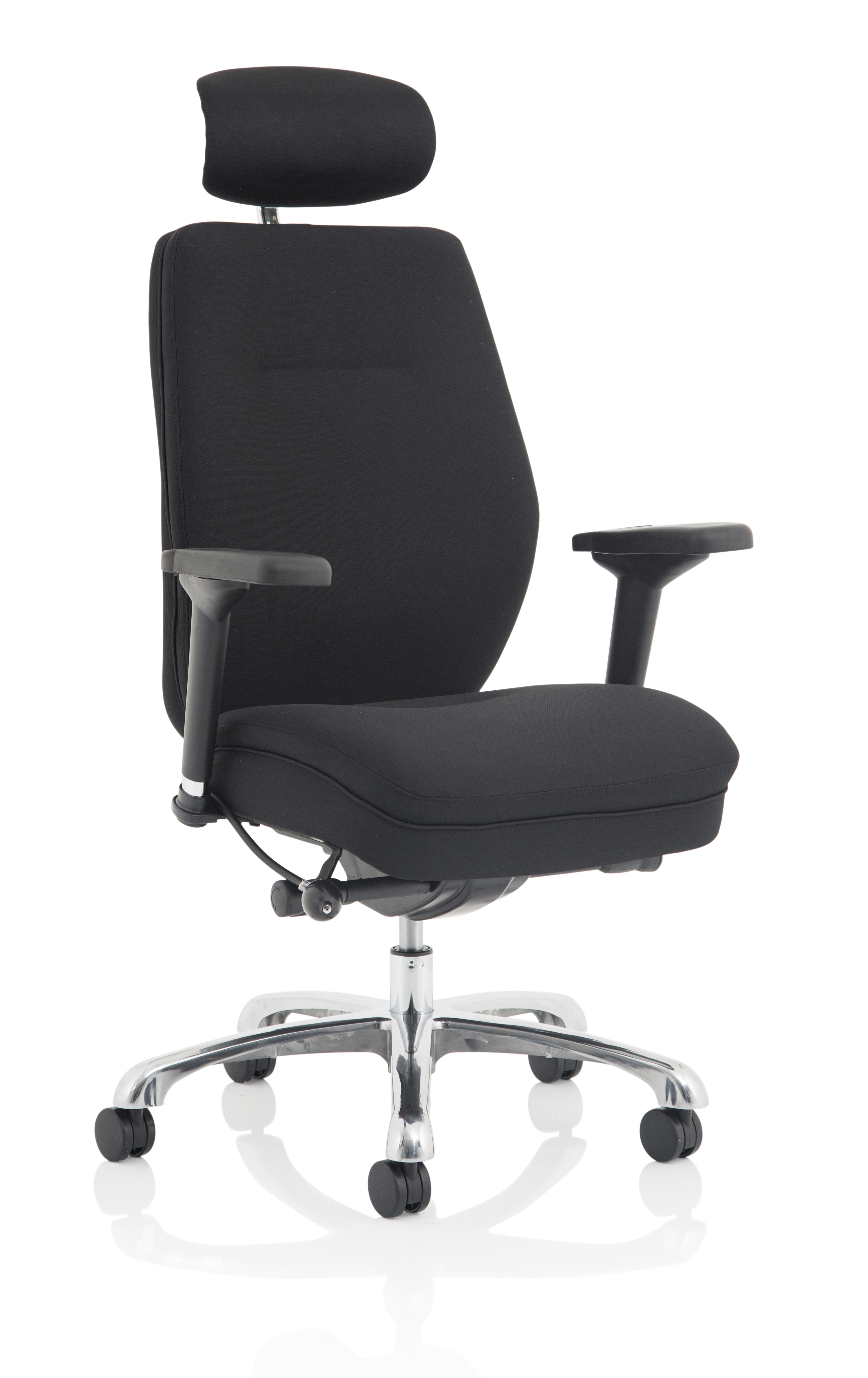 Domino High Back Black Ergonomic Posture Chair with Arms and Headrest - image 2