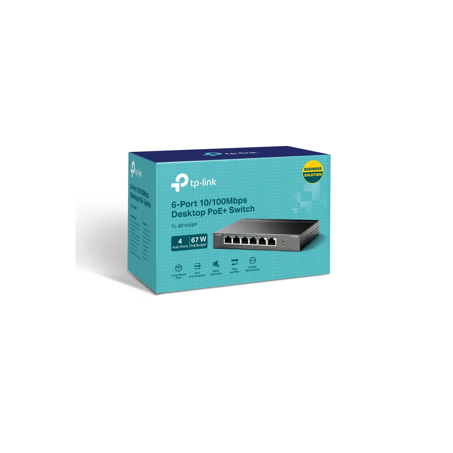 Tplink TP-Link TL-SF1006P network switch Unmanaged Fast Ethernet (10/100) Power over Ethernet (PoE) Black - image 3