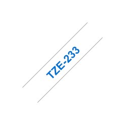 Brother TZE-233 label-making tape Blue on white