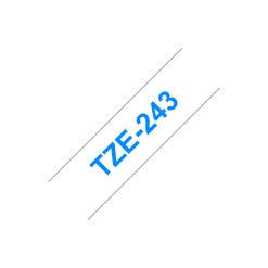Brother TZE-243 label-making tape Blue on white