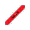 Brother TZE-421 label-making tape Black on red