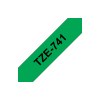 Brother TZE-741 label-making tape Black on green TZ