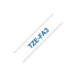 Brother TZE-FA3 label-making tape Blue on white
