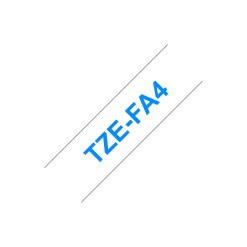 Brother TZE-FA4 label-making tape Blue on white