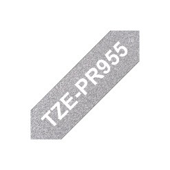 Brother TZE-PR955 label-making tape White on silver