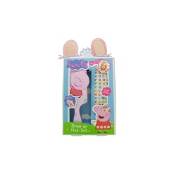 Peppa Pig Hair Gift Set 3 Pieces (This hair set contains: 1x Swivel Mirror Hairbrush 1x Peppa Pig Ear Hair Clips 1x Alphabet Stickers)