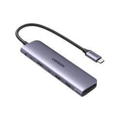 Ugreen 15214 laptop dock/port replicator Wired USB 3.2 Gen 1 (3.1 Gen 1) Type-C Lilac, Metallic