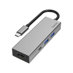 Hama 00200107 laptop dock/port replicator USB 3.2 Gen 1 (3.1 Gen 1) Type-C Anthracite, Grey