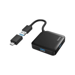 Hama 00200116 interface hub USB 3.2 Gen 1 (3.1 Gen 1) Type-A + Type-C 5000 Mbit/s Black