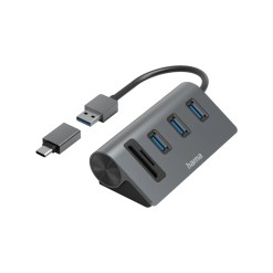 Hama 00200140 laptop dock/port replicator USB 3.2 Gen 1 (3.1 Gen 1) Type-A Anthracite, Black