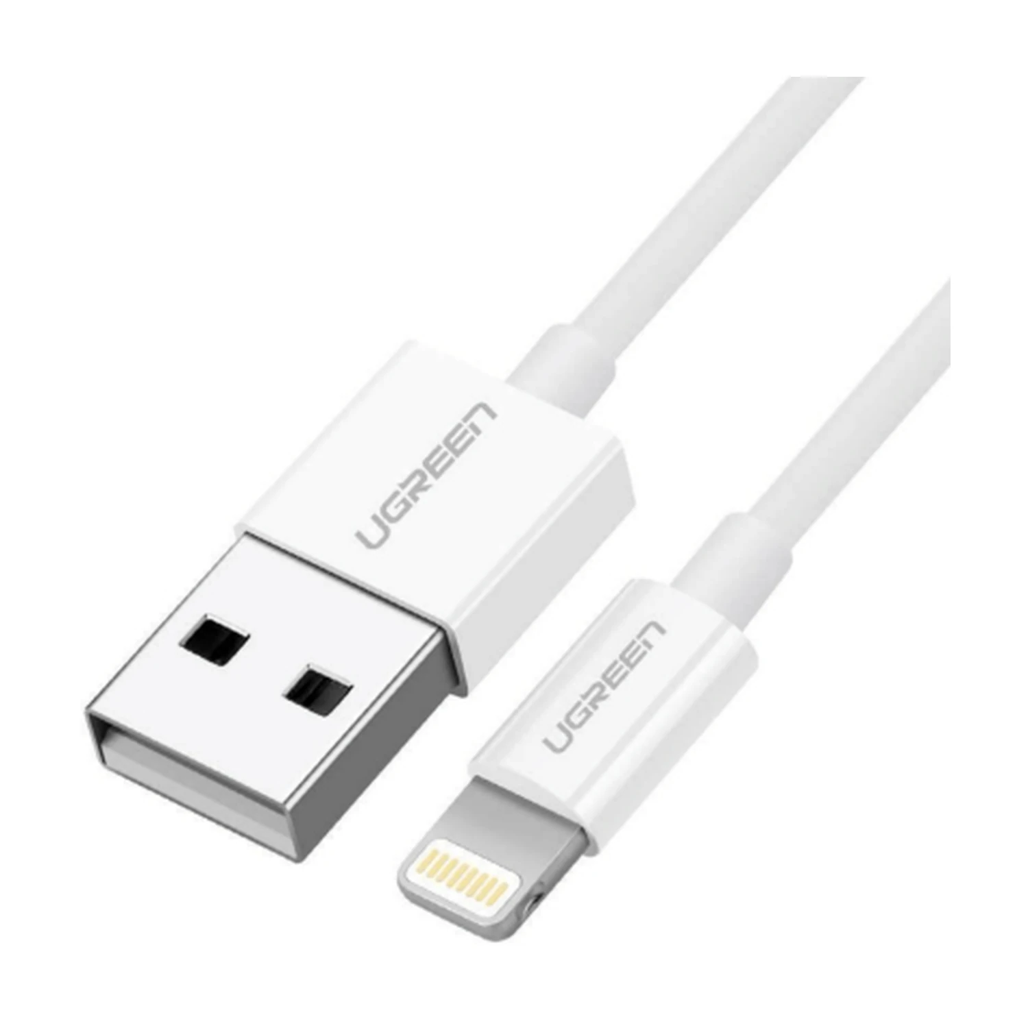 Ugreen cable USB 2.0 A lightning 2m, 5V/2.4A iPhone 7 / 7plus / 6S/ 6 / 6 Plus, iPhone 5s/5c/5, iPad Mini/Mini 2, iPad 1 m White