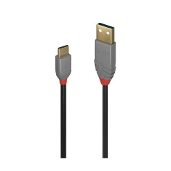 Lindy 1m USB 2.0 Type A to C Cable, Anthra Line