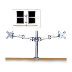 Lindy Dual Adjustable LCD Arms for up to 10kg, Silver