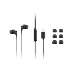 Lenovo 4XD1J77351 headphones/headset Wired In-ear Office/Call center USB Type-C Black