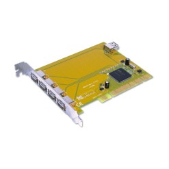 Lindy 4+1 Port USB 2.0 Card, PCI (32 Bit), PC and Mac Compatible