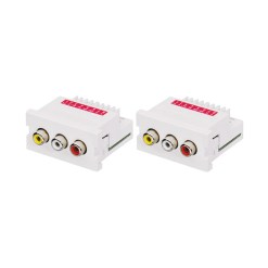 Lindy CAT5e/6 Modular AV Extender, 3 x RCA/Phono Connections