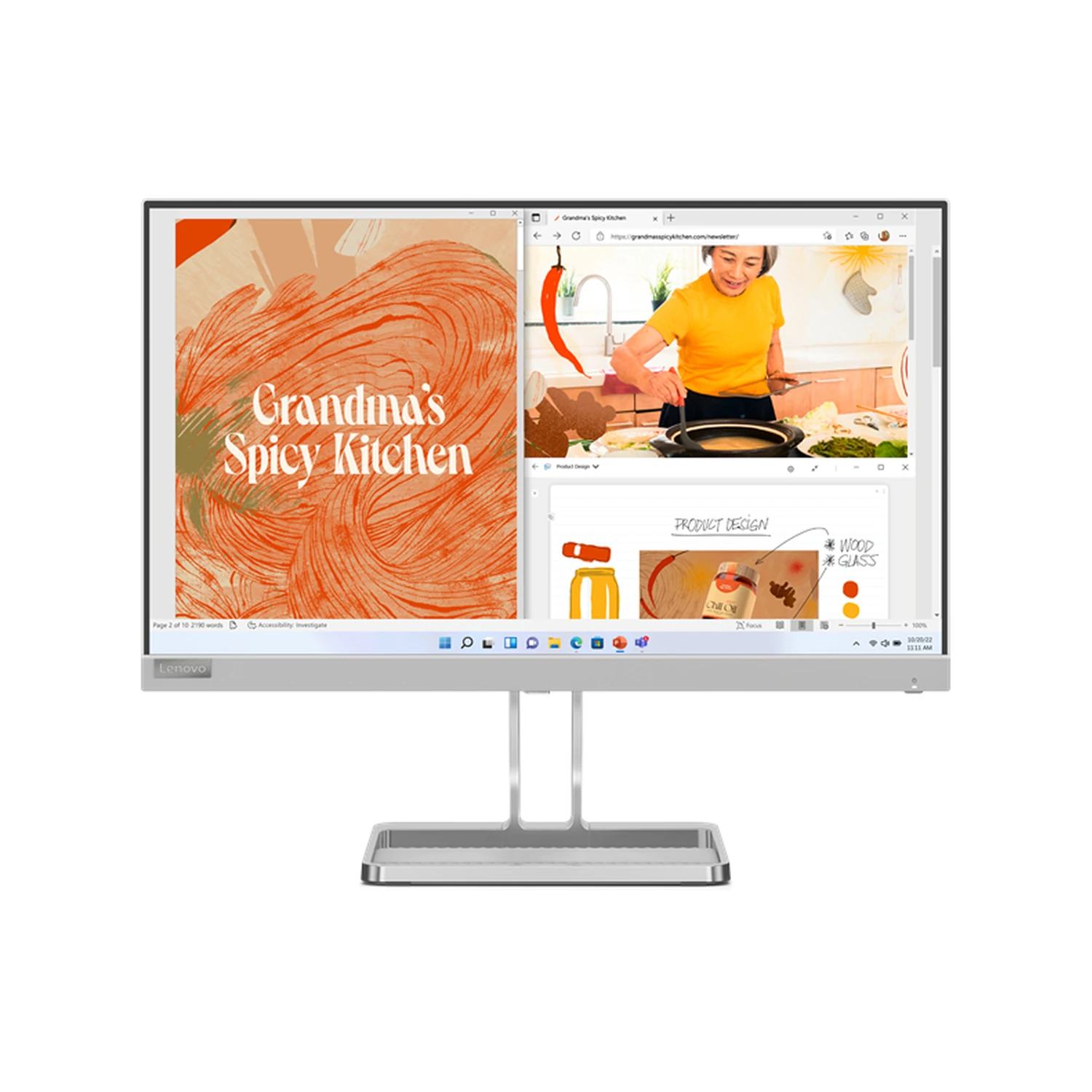 Lenovo L22i-40 computer monitor 54.6 cm (21.5") 1920 x 1080 pixels Full HD Grey