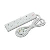 Lindy 2m 4-Way Individually Switched UK Mains Power Strips, White