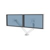 Fellowes Platinum Series Dual Monitor Arm - Monitor Mount for Two 8KG 40 Inch Screens - Adjustable Dual Monitor Desk Mount - Tilt 45° Pan 180° Swivel 360° Rotation 360°, VESA 75 x 75/100 x 100 - White
