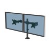 Fellowes Reflex Dual Monitor Arm - Dual Monitor Mount for 8KG 27 Inch Screens - Adjustable Monitor Desk Mount - Tilt 45° Pan 180° Rotation 360°, VESA 75 x 75/100 x 100 - Black
