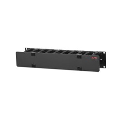 APC NetShelter Cable Management, Horizontal Cable Manager, 2U, Single Side with Cover, Black, 483 x 88 x 110 mm