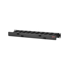 APC NetShelter Cable Management, Horizontal Cable Manager, 1U, Single Side with Cover, Black, 483 x 44 x 110 mm