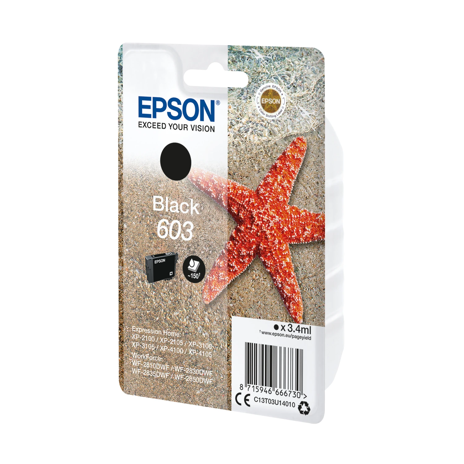Epson C13T03U14010 ink cartridge 1 pc(s) Original Standard Yield Black