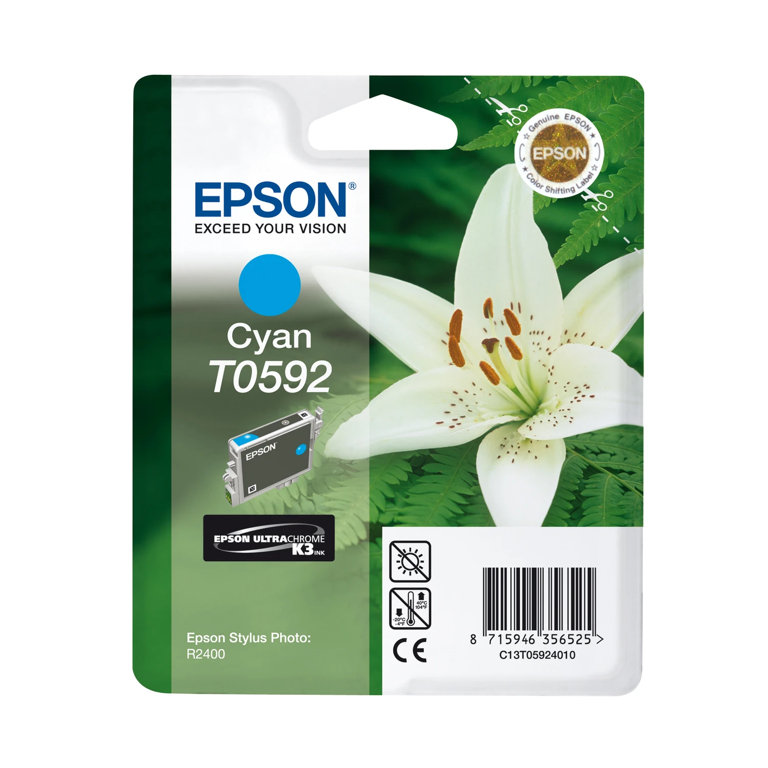 Epson Lily Singlepack Cyan T0592 Ultra Chrome K3