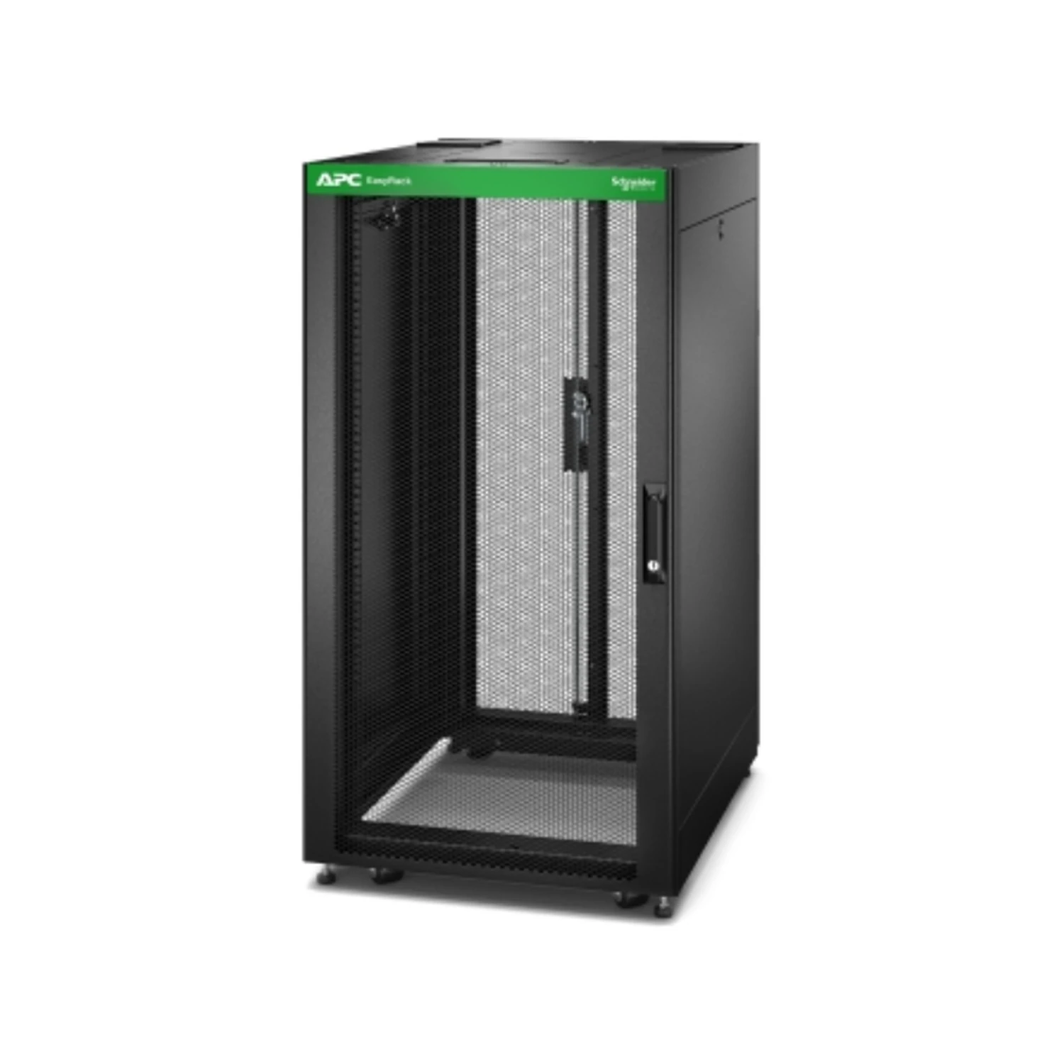 APC Easy Rack, 24U, Black, With Roof, Castors, Feet, 4 Brackets, and Side Panels, No Bottom, 1198H x 600W x 800D mm