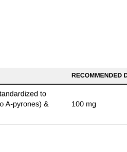 Nutrition table for Shilajit Extract, 100mg - 30 vcaps