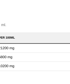 Nutrition table for Children's DHA, 530mg Omega-3 Strawberry - 119 ml.
