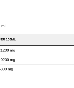 Nutrition table for Children's DHA, 530mg Omega-3 Strawberry - 237 ml.