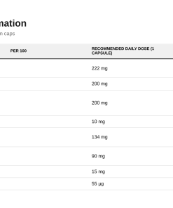 Nutrition table for Hormonal Support Man - 90 vegan caps