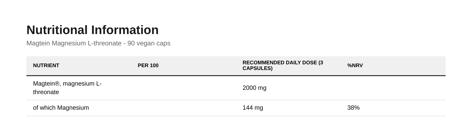 Osavi Magtein Magnesium L-threonate - 90 vegan caps - image 2