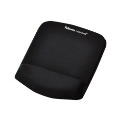 Fellowes Mouse Mat Wrist Support - PlushTouch Mouse Pad with Non Slip Rubber Base & Antibacterial Protection - Ergonomic Mouse Mat for Computer, Laptop, Home Office Use - Black