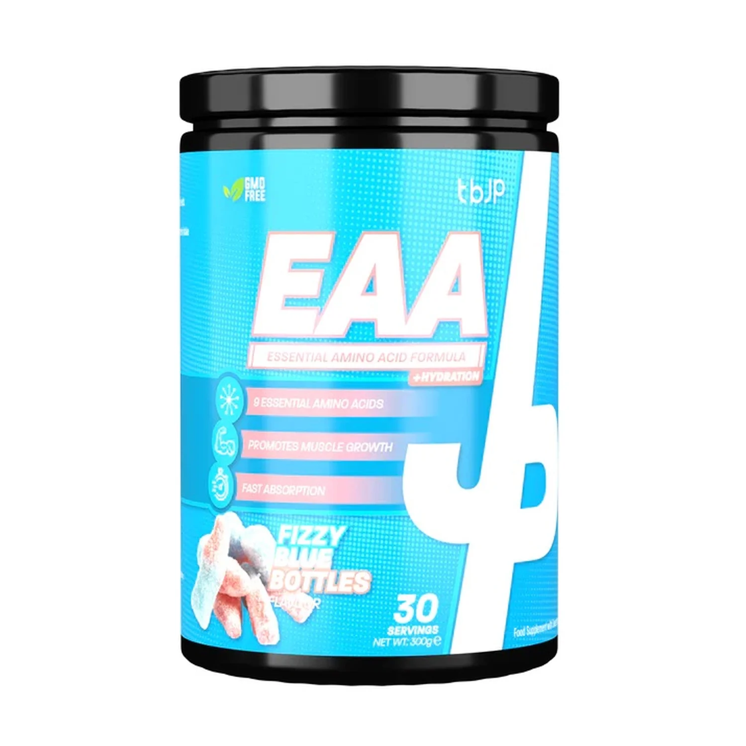 Trained by JP EAA + Hydration, Fizzy Blue Bottles - 300 grams