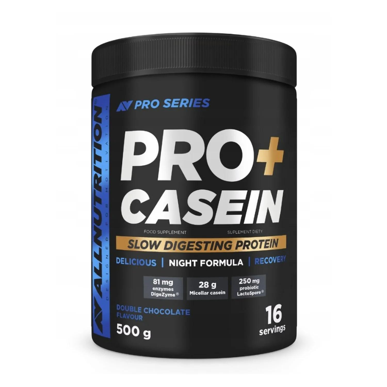 Allnutrition Pro+ Casein, Double Chocolate - 500 grams