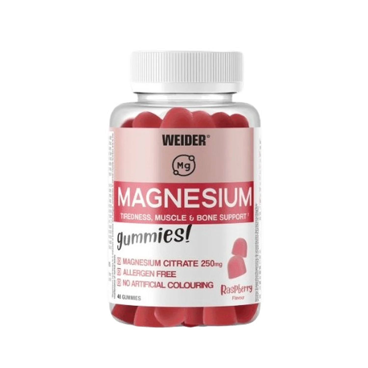 Weider Magnesium Gummies, Raspberry - 48 gummies