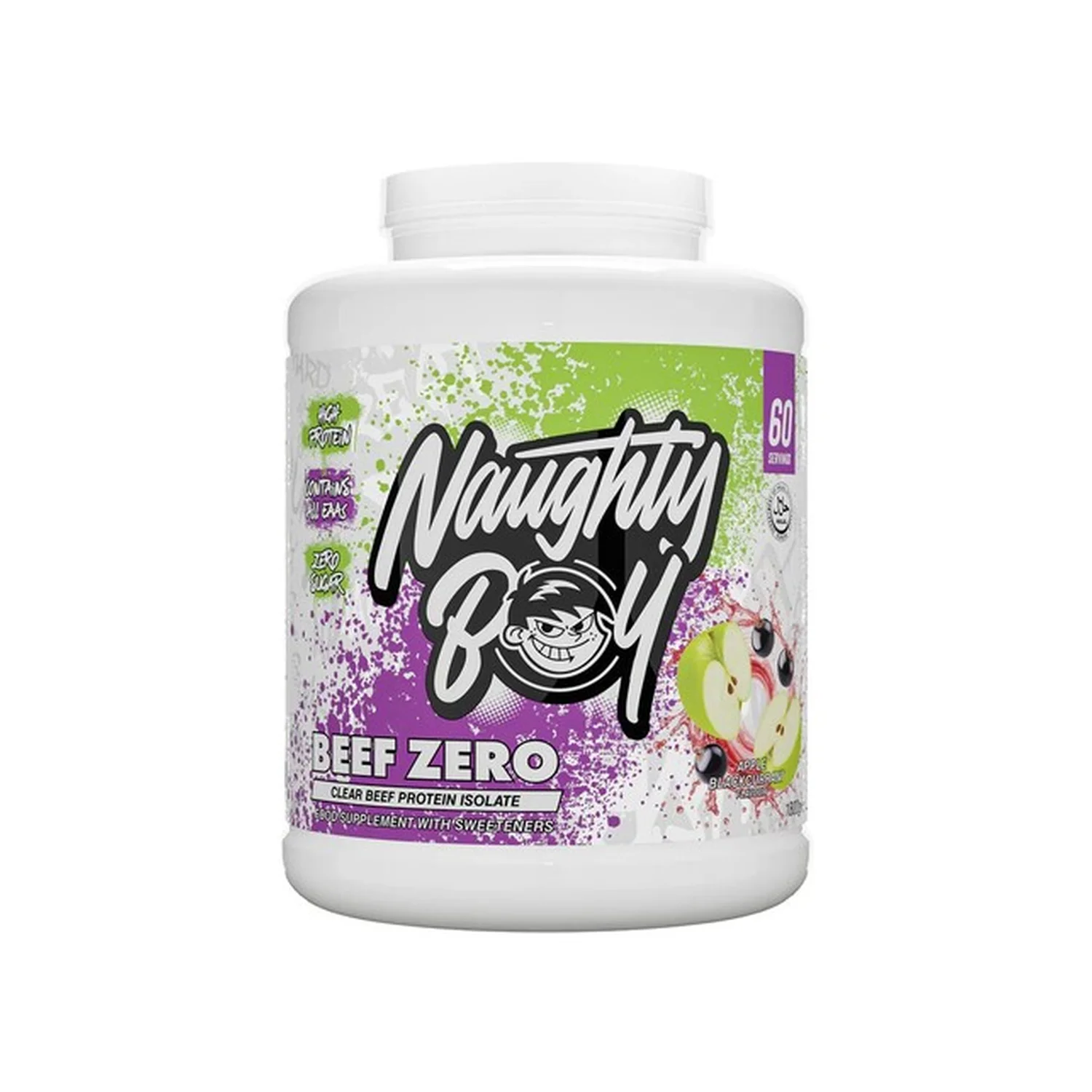 Naughty Boy Beef Zero, Apple Blackcurrant - 1800 grams