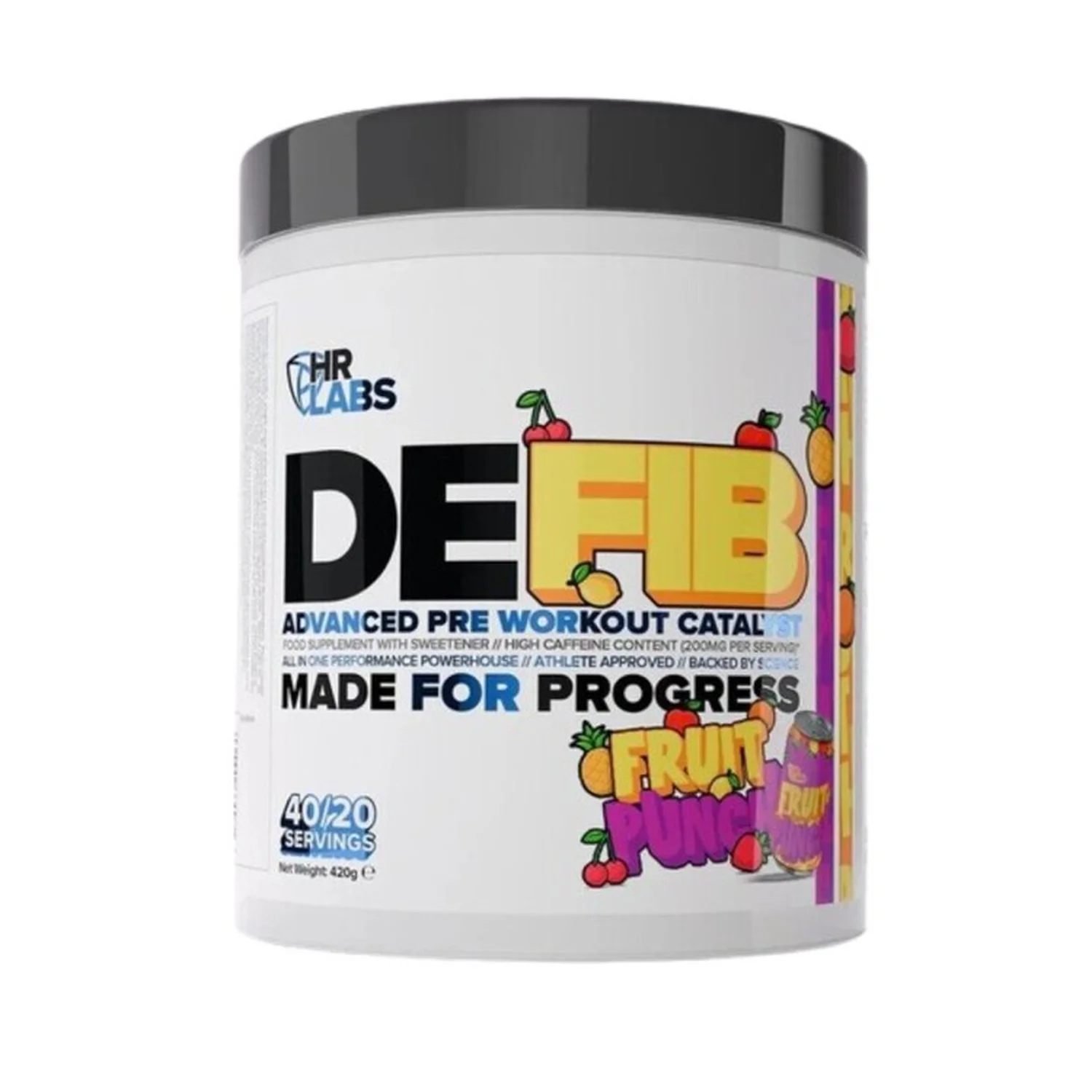 HR Labs Defib Advanced Pre Workout Catalyst, Fruit Punch - 420 grams